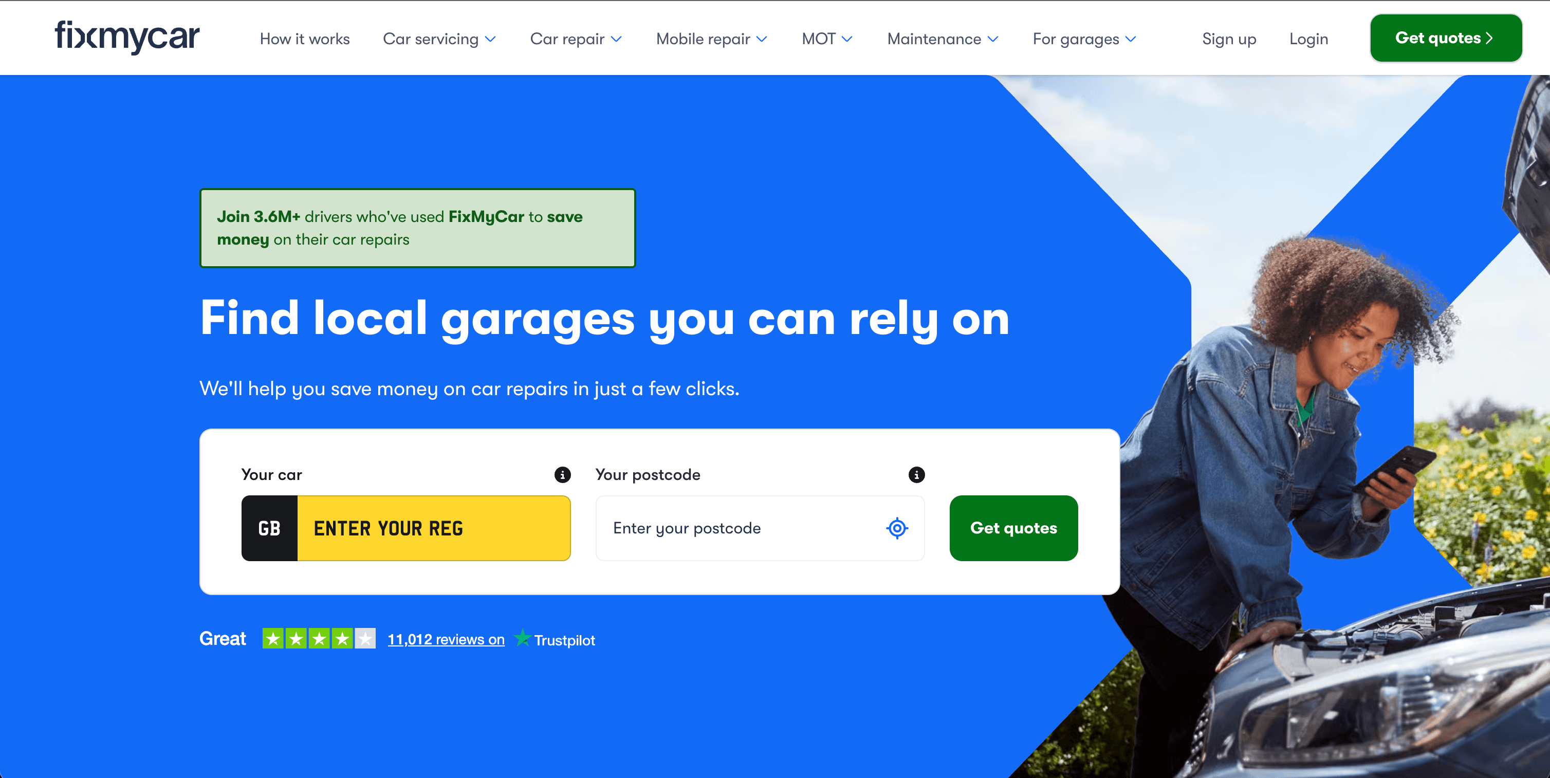 WhoCanFixMyCar - Built templated landing pages, pricing comparison tools, and a garage booking system for a vehicle repair marketplace serving millions of UK drivers.